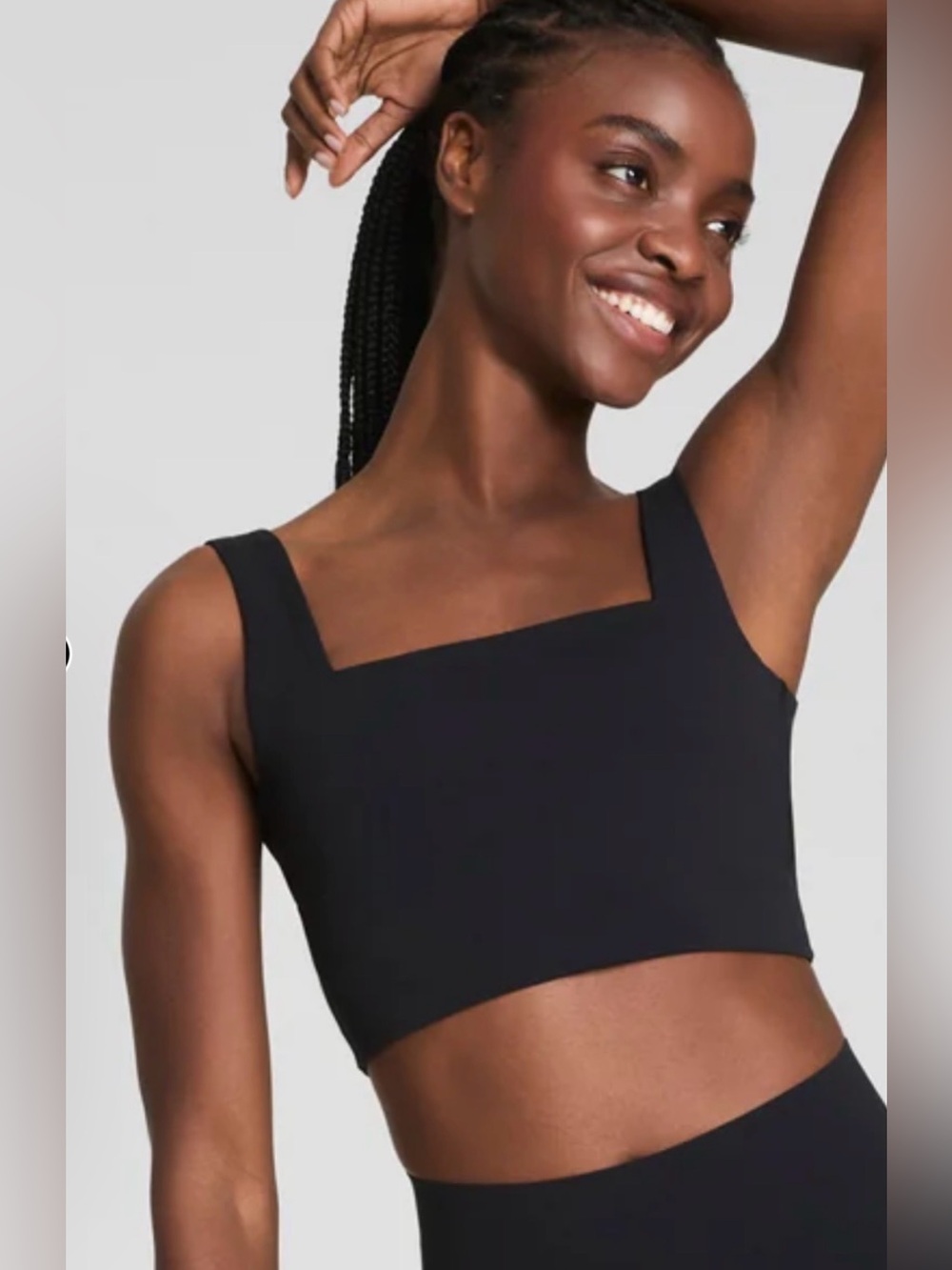 SPANX® BoostUp Cropped Square Neck Shelf Tank FlexAppeal Performance Fabric M